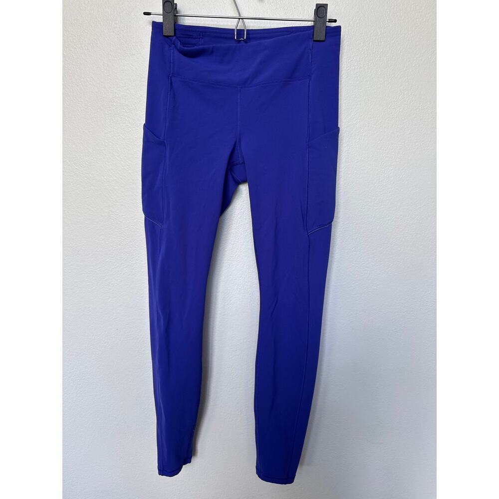 Lululemon Leggings High Rise Cargo Full Zip Pocket Blue Womens Sz 6 Yoga